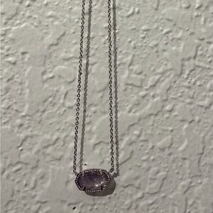 Kendra Scott Silver Necklace with Lavender Gem